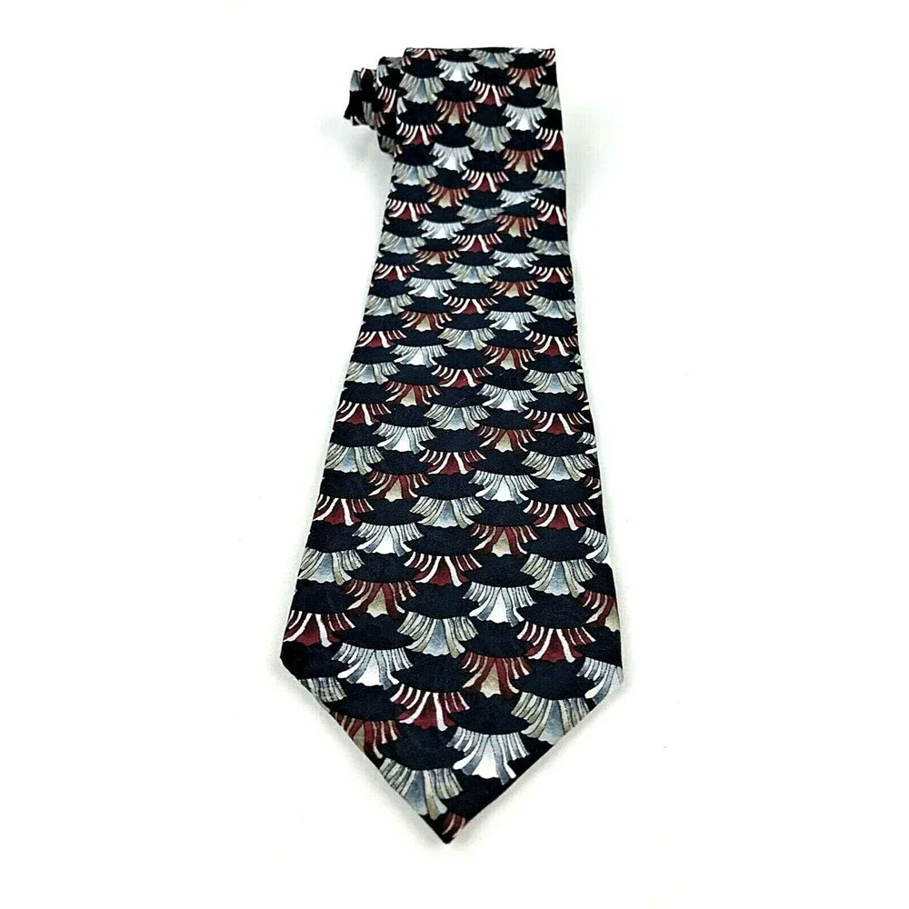 Jerry J Garcia Navy Silk Geometric Vintage Collector Edition Menswear Neck Tie